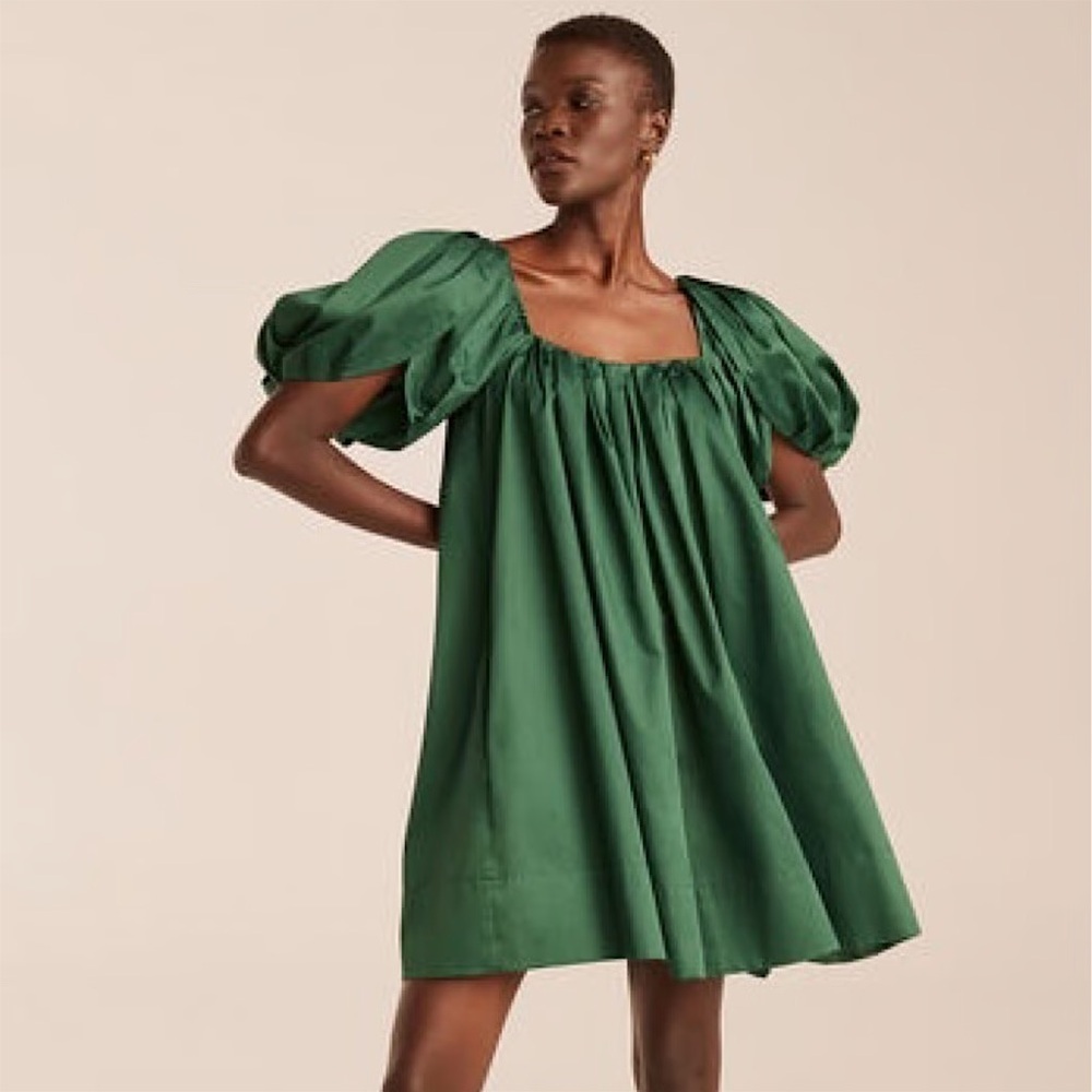 NWT Rebecca Taylor Emerald Green Babydoll Dress Size 4